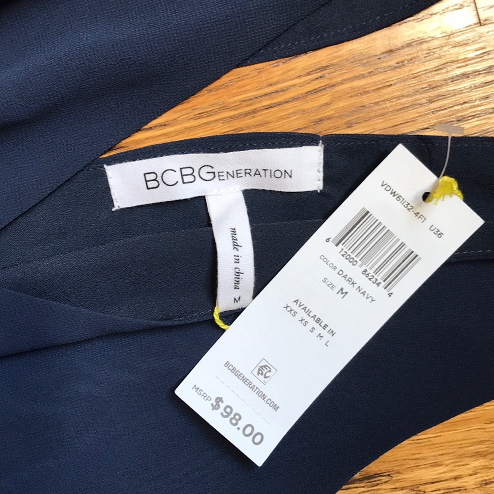 Bcbgeneration Blue Ruffled Tie Front Sundress - image 3